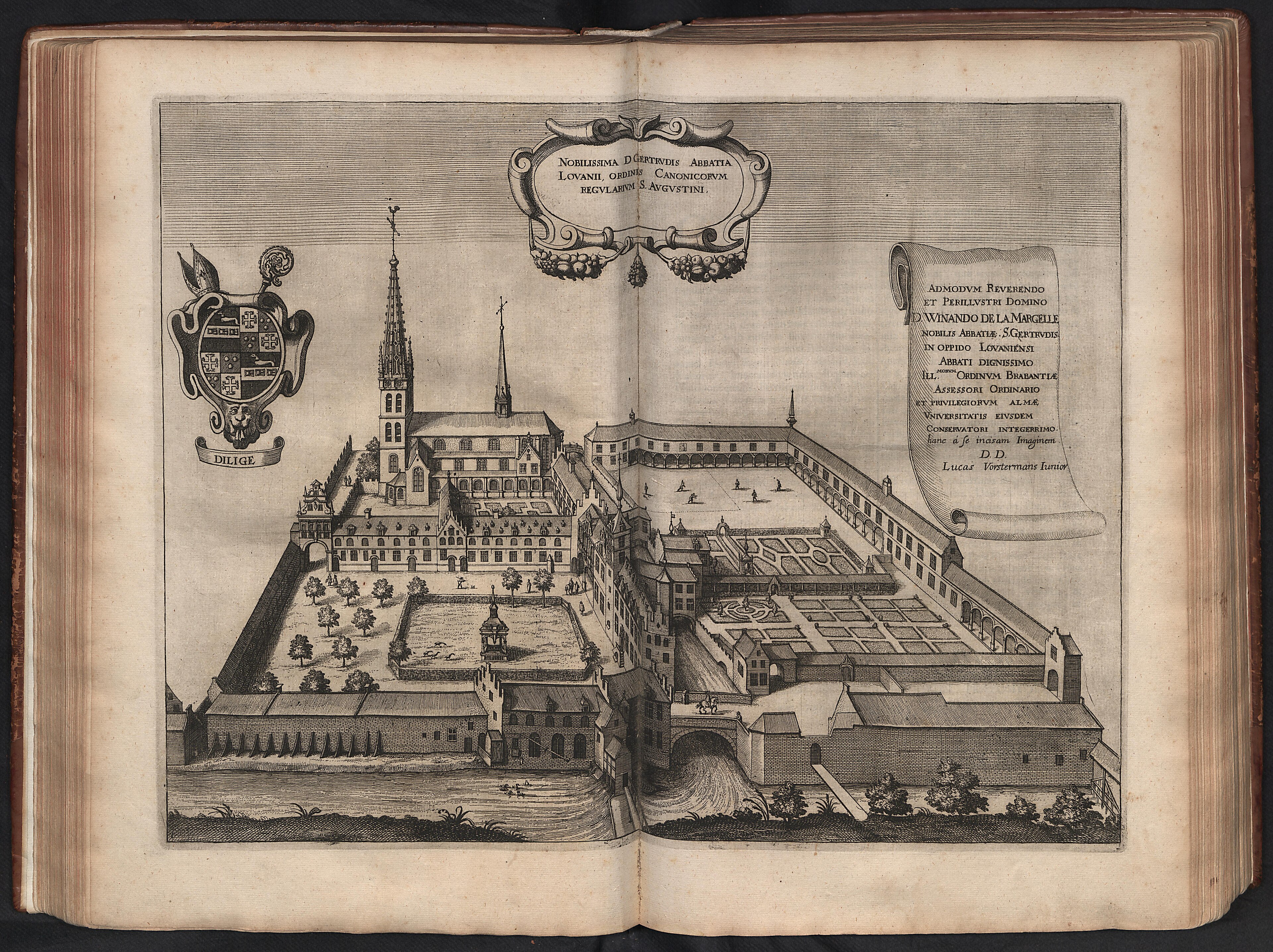 Historisch beeld van de abdij en kerk